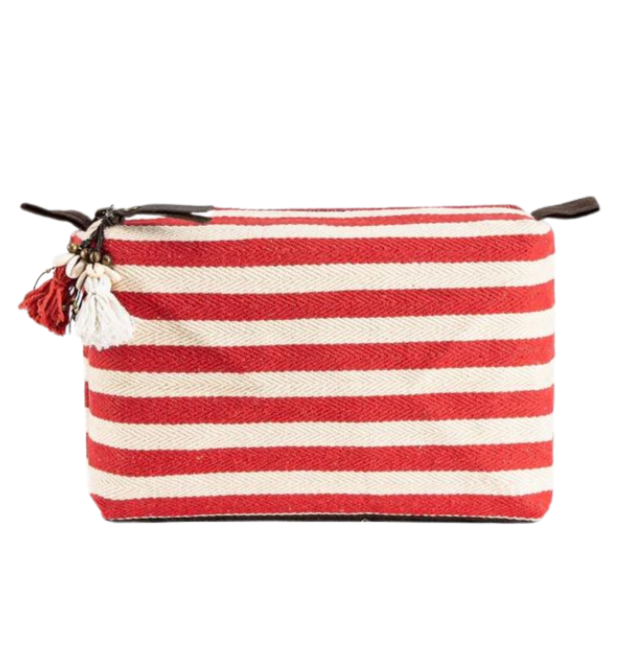Red Stripe Cosmetic Wash Bag